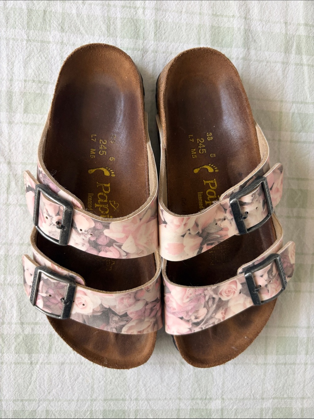 Papillio Pink Floral Double-Buckle Slide Sandals